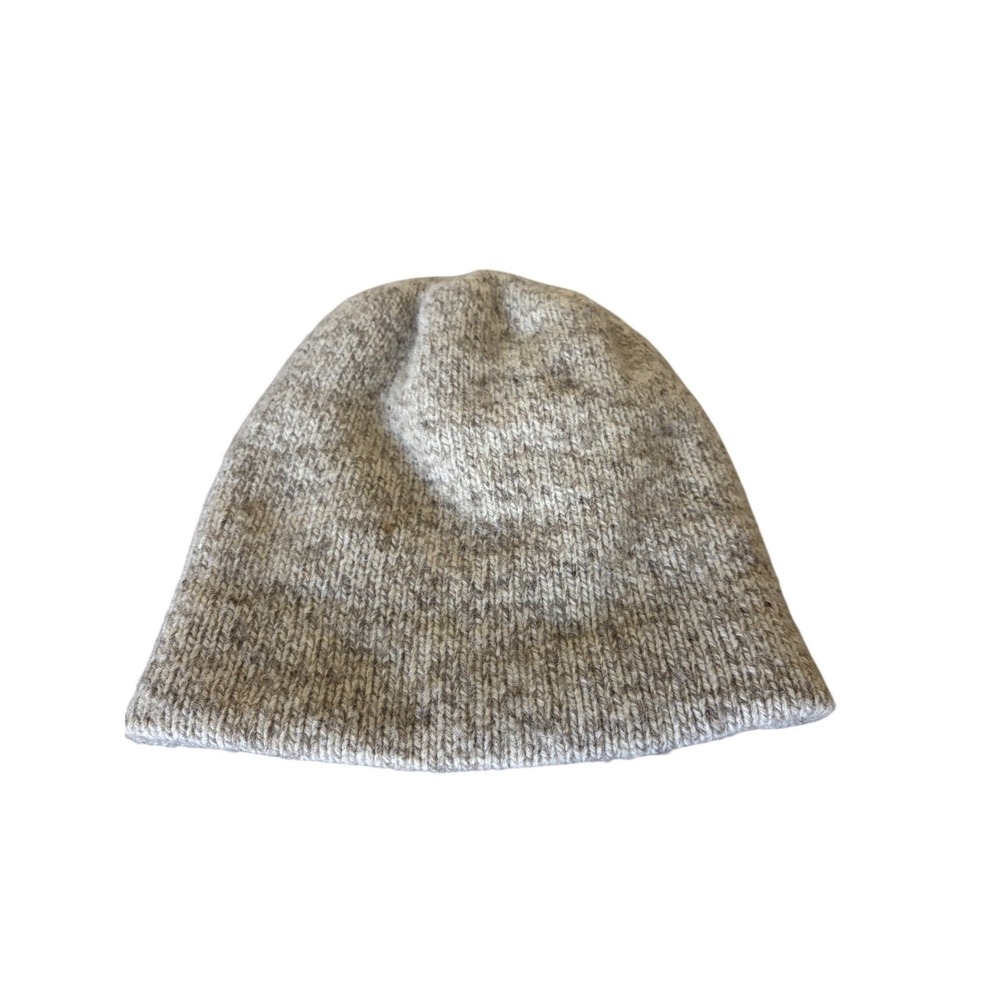 Eddie Bauer Wool Blend Knit Beanie Hat Marled Oatmeal Winter Cap Gorpcore Hike